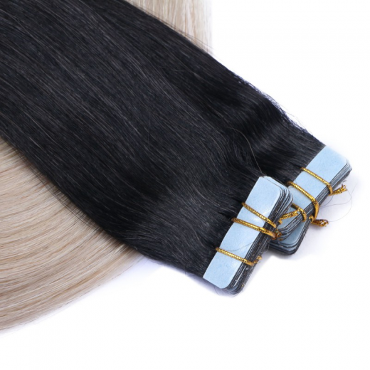 10 x Tape In - 1b/Grey Ombre - Hair Extensions - 2,5g - NOVON EXTENTIONS 40 cm