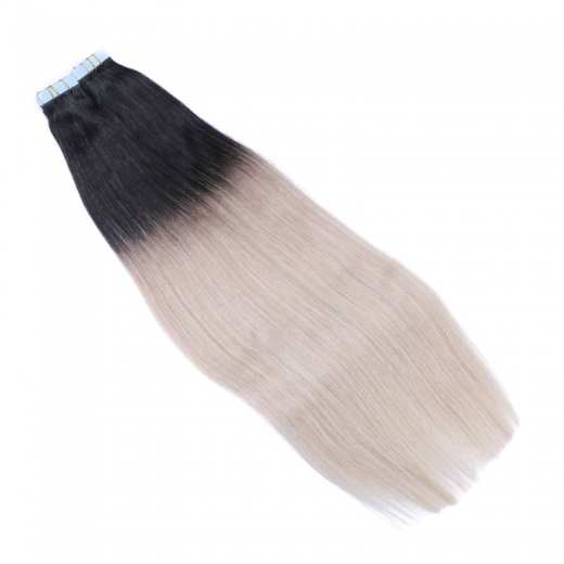 Tape Extensions #1B/GREY Ombre &ndash; 100 % Echthaar