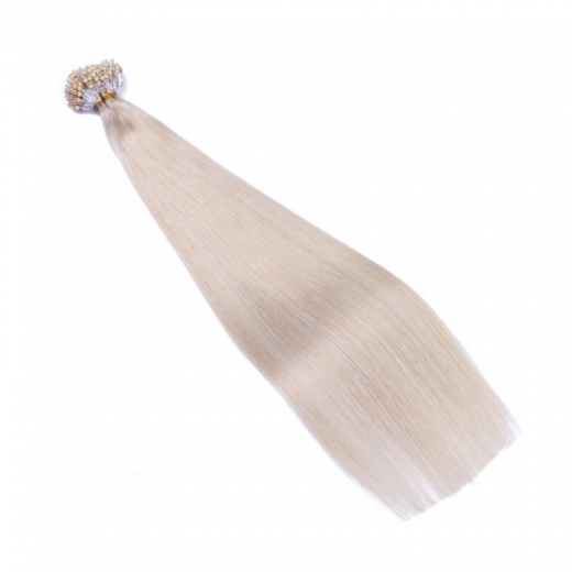 25 x Micro Ring / Loop - Grey / Grau - Hair Extensions 100% Echthaar - NOVON EXTENTIONS