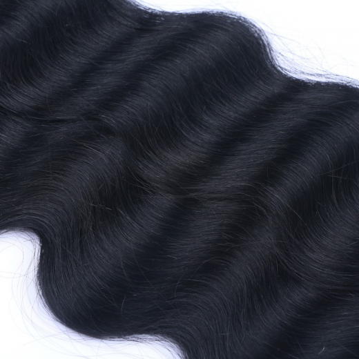 Bonding Extensions #1 Schwarz gewellt &ndash; 100 % Echthaar