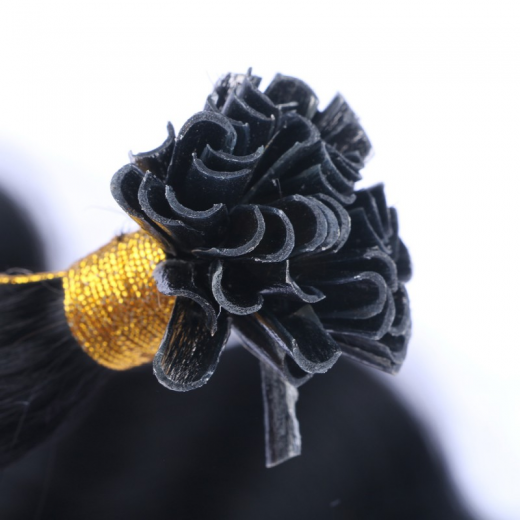 25 Keratin Bonding Hair Extensions - 1 Schwarz - GEWELLT 100% Echthaar 1g Str�hne - NOVON EXTENTIONS 60cm