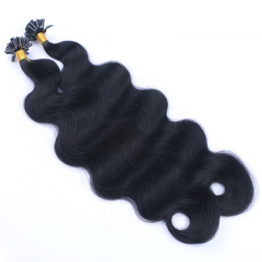 25 Keratin Bonding Hair Extensions - 1 Schwarz - GEWELLT 100% Echthaar 1g Strhne - NOVON EXTENTIONS 60cm