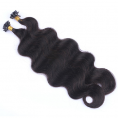25 Keratin Bonding Hair Extensions - 1b Schwarzbraun -...
