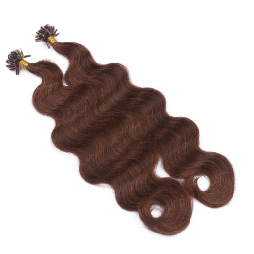 25 Keratin Bonding Hair Extensions - 4 Schokobraun - GEWELLT 100% Echthaar 1g Strhne - NOVON EXTENTIONS