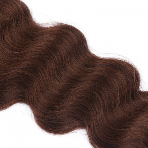 Bonding Extensions #4 Schokobraun gewellt &ndash; 100 % Echthaar