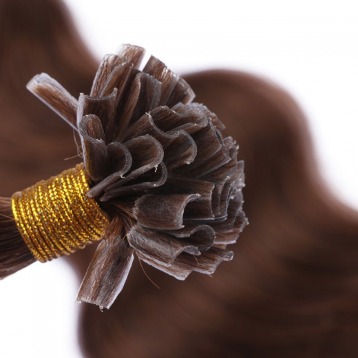 Bonding Extensions #4 Schokobraun gewellt &ndash; 100 % Echthaar