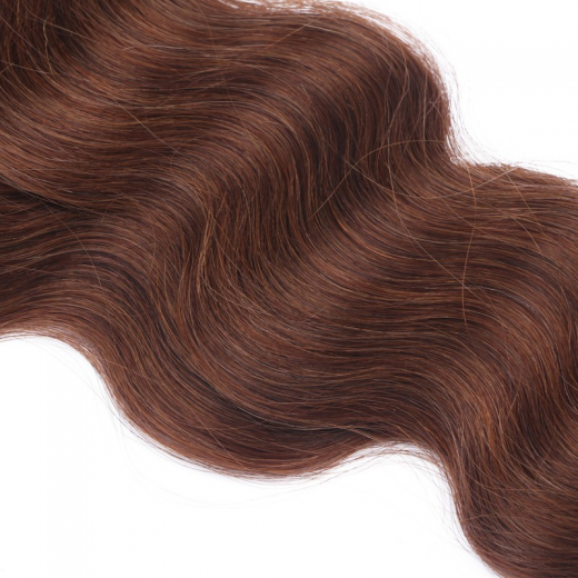 Bonding Extensions #6 Braun gewellt &ndash; 100 % Echthaar