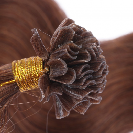 Bonding Extensions #6 Braun gewellt &ndash; 100 % Echthaar