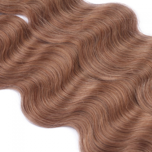 Bonding Extensions #10 Leichtbraun gewellt &ndash; 100 % Echthaar