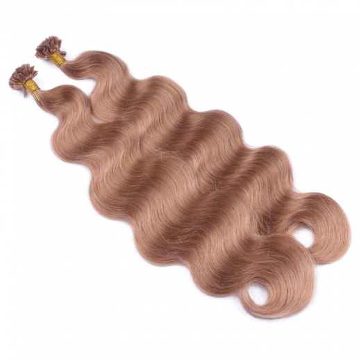 Bonding Extensions #12 Hellbraun gewellt &ndash; 100 % Echthaar