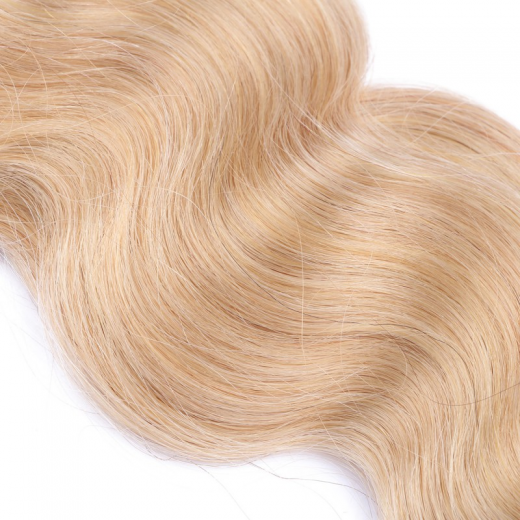 Bonding Extensions #18 Naturaschblond gewellt &ndash; 100 % Echthaar