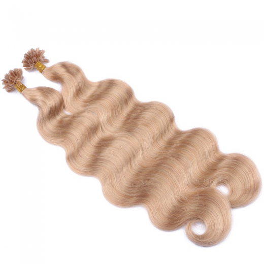 Bonding Extensions #20 Aschblond gewellt &ndash; 100 % Echthaar
