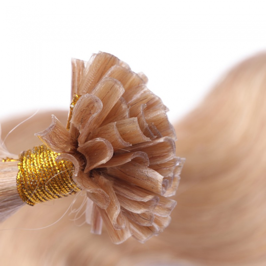 Bonding Extensions #20 Aschblond gewellt &ndash; 100 % Echthaar