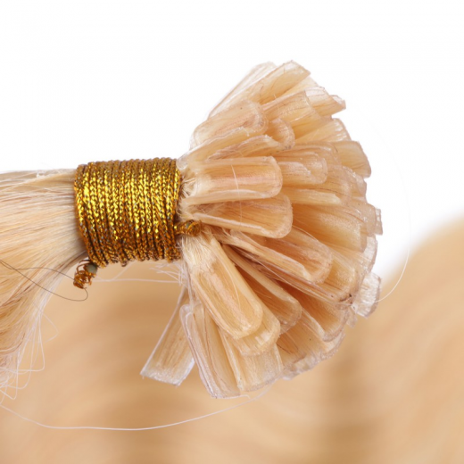 Bonding Extensions #24 Goldblond gewellt &ndash; 100 % Echthaar