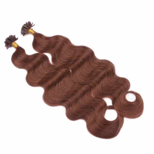 Bonding Extensions #33 Rotbraun gewellt &ndash; 100 % Echthaar