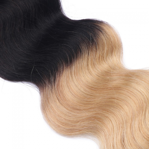 Bonding Extensions #1B/24 Ombre gewellt &ndash; 100 % Echthaar