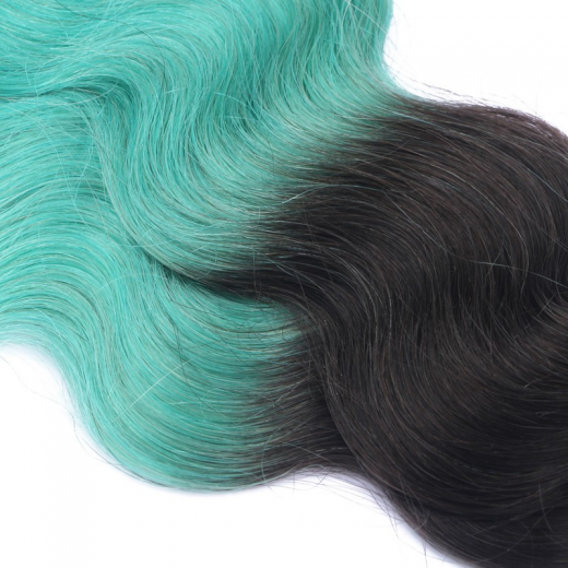 Bonding Extensions #1B/SKY Ombre gewellt &ndash; 100 % Echthaar