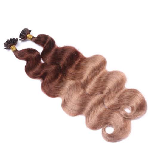 25 Keratin Bonding Hair Extensions - 4/27 Ombre - GEWELLT 100% Echthaar 1g Strhne - NOVON EXTENTIONS
