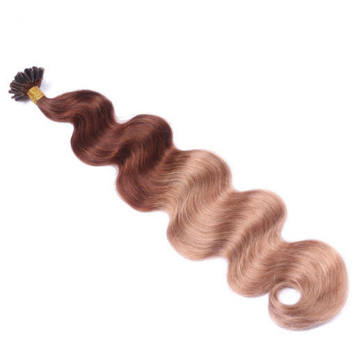 25 Keratin Bonding Hair Extensions - 4/27 Ombre - GEWELLT 100% Echthaar 1g Strhne - NOVON EXTENTIONS