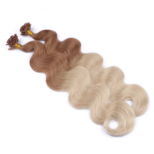 25 Keratin Bonding Hair Extensions - 12/60 Ombre - GEWELLT 100% Echthaar 1g Strhne - NOVON EXTENTIONS 60cm
