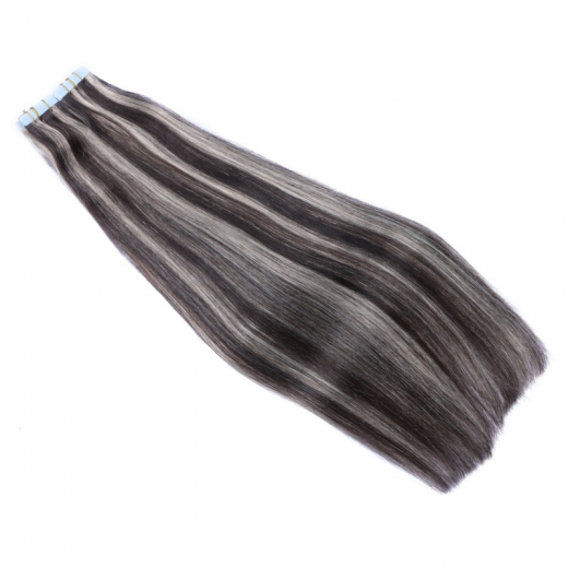 10 x Tape In - 1b / Grey Getr�hnt - Hair Extensions - 2,5 g - NOVON EXTENTIONS