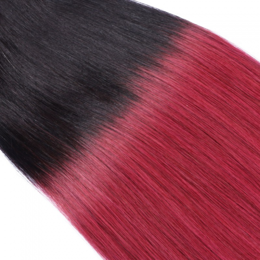 Tape Extensions #1B/BURG Ombre &ndash; 100 % Echthaar