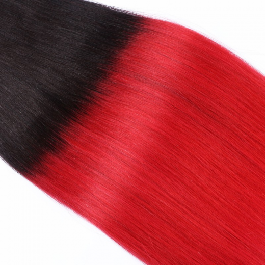 10 x Tape In - 1b/Red Ombre - Hair Extensions - 2,5g - NOVON EXTENTIONS 60 cm