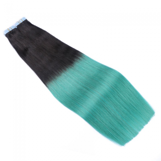 Tape Extensions #1B/SKY Ombre &ndash; 100 % Echthaar