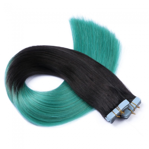 10 x Tape In- 1b/Sky Ombre - Hair Extensions - 2,5g - NOVON EXTENTIONS 60 cm