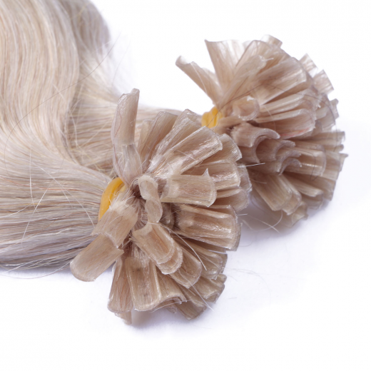 Bonding Extensions Grey/Grau gewellt &ndash; 100 % Echthaar