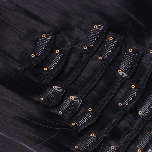 #1B/Lightpink Ombre - Clip-In Hair Extensions / 8 Tressen / Haarverlngerung XXL Komplettset 60 cm - Gewellt