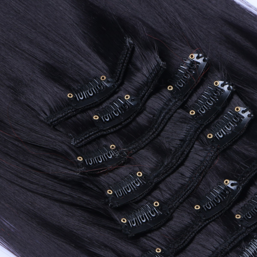 #1B/Red Ombre - Clip-In Hair Extensions / 8 Tressen / Haarverl�ngerung XXL Komplettset 50 cm - Glatt