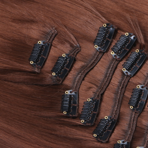 #4 - Clip-In Hair Extensions / 8 Tressen / Haarverlngerung XXL Komplettset 50 cm - Glatt