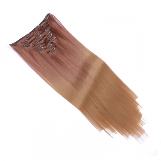 #4/27 Ombre - Clip-In Hair Extensions / 8 Tressen / Haarverlngerung XXL Komplettset 50 cm - Glatt