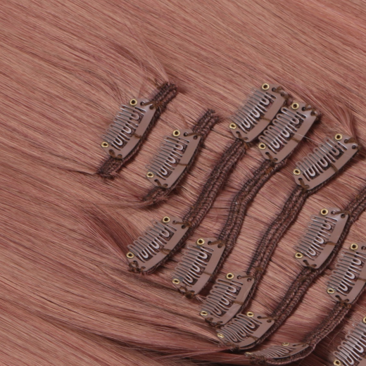 #4/27 Ombre - Clip-In Hair Extensions / 8 Tressen / Haarverlngerung XXL Komplettset 60 cm - Gewellt