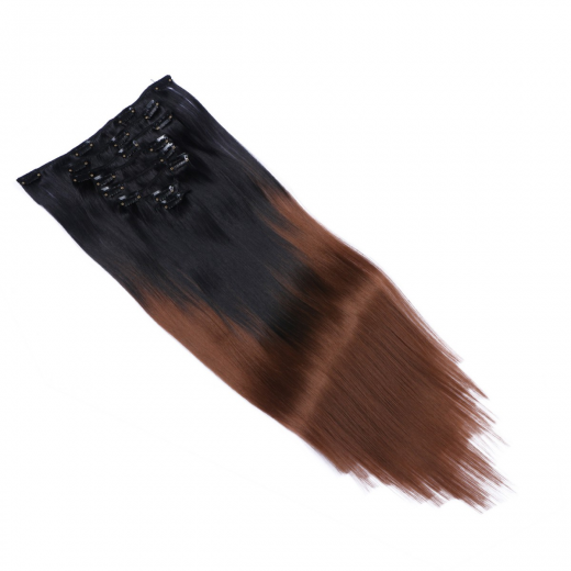 #6/27 Ombre - Clip-In Hair Extensions / 8 Tressen / Haarverl�ngerung XXL Komplettset 60 cm - Glatt
