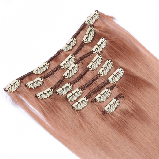 #12/60 Ombre - Clip-In Hair Extensions / 8 Tressen / Haarverlngerung XXL Komplettset 60 cm - Glatt