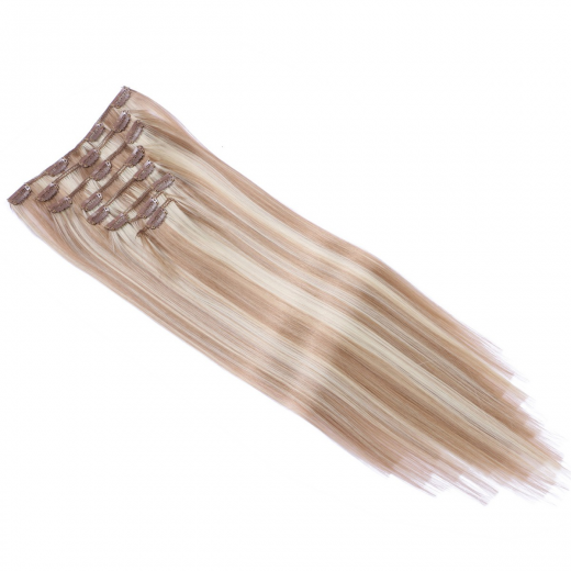 #12/613 Gestrhnt - Clip-In Hair Extensions / 8 Tressen / Haarverlngerung XXL Komplettset 50 cm - Glatt