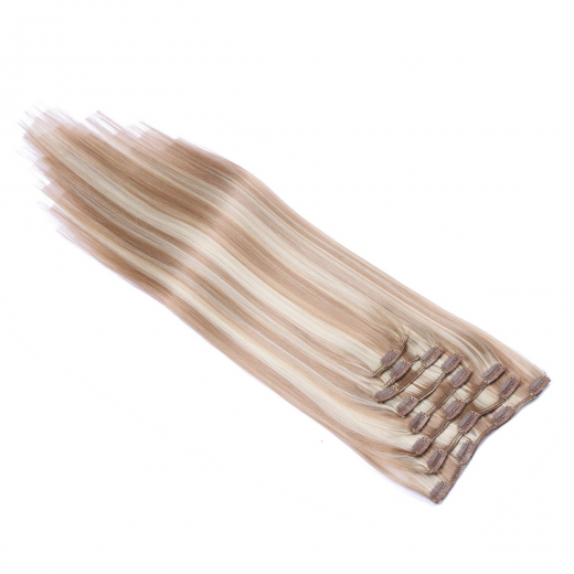 #12/613 Gestrhnt - Clip-In Hair Extensions / 8 Tressen / Haarverlngerung XXL Komplettset 50 cm - Glatt