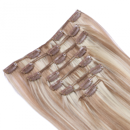 #12/613 Gestrhnt - Clip-In Hair Extensions / 8 Tressen / Haarverlngerung XXL Komplettset 60 cm - Glatt