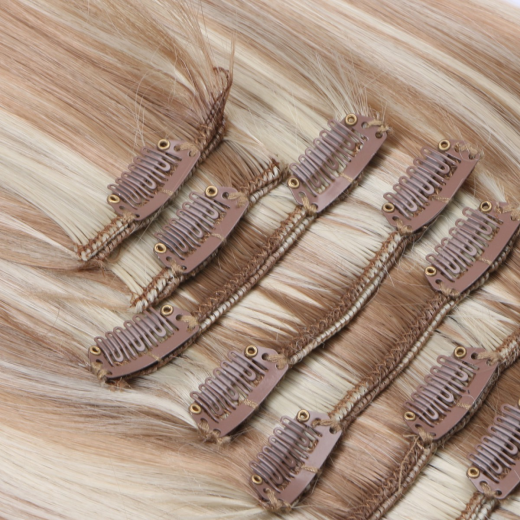 #12/613 Gestrhnt - Clip-In Hair Extensions / 8 Tressen / Haarverlngerung XXL Komplettset 60 cm - Gewellt