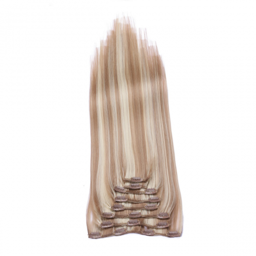 #12/613 Gestrhnt - Clip-In Hair Extensions / 8 Tressen / Haarverlngerung XXL Komplettset 60 cm - Gewellt