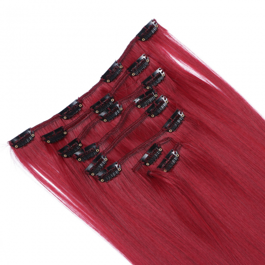 #Burg - Clip-In Hair Extensions / 8 Tressen / Haarverlngerung XXL Komplettset 50 cm - Glatt