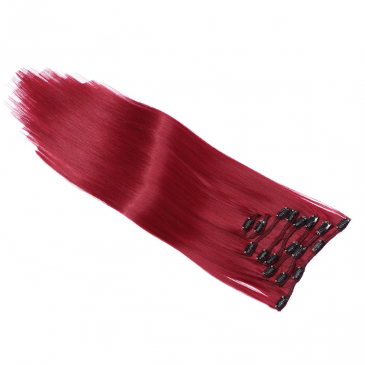 #Burg - Clip-In Hair Extensions / 8 Tressen / Haarverlngerung XXL Komplettset 60 cm - Gewellt