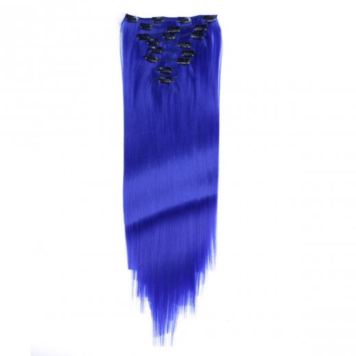 #Darkblue - Clip-In Hair Extensions / 8 Tressen / Haarverlngerung XXL Komplettset 60 cm - Gewellt