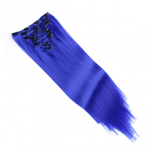 #Darkblue - Clip-In Hair Extensions / 8 Tressen / Haarverlngerung XXL Komplettset 60 cm - Gewellt