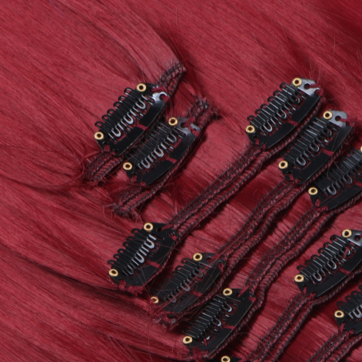 #Darkburg - Clip-In Hair Extensions / 8 Tressen / Haarverlngerung XXL Komplettset 50 cm - Glatt