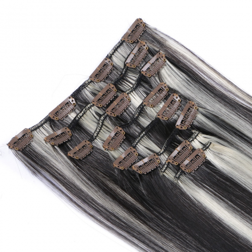 #H4/613 Gestrhnt - Clip-In Hair Extensions / 8 Tressen / Haarverlngerung XXL Komplettset 50 cm - Glatt