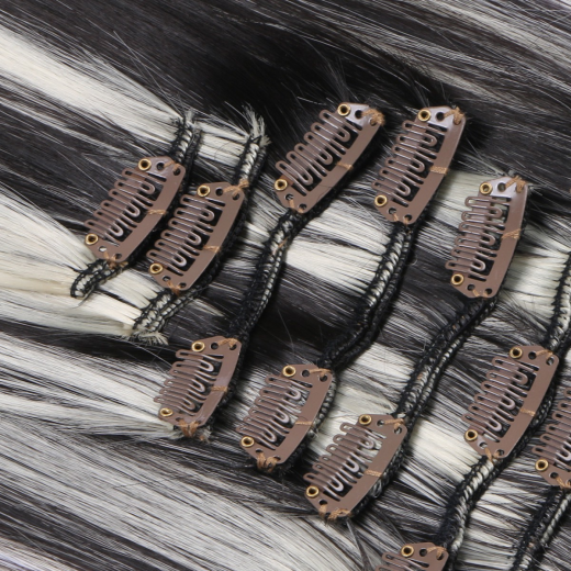 #H4/613 Gestrhnt - Clip-In Hair Extensions / 8 Tressen / Haarverlngerung XXL Komplettset 50 cm - Glatt