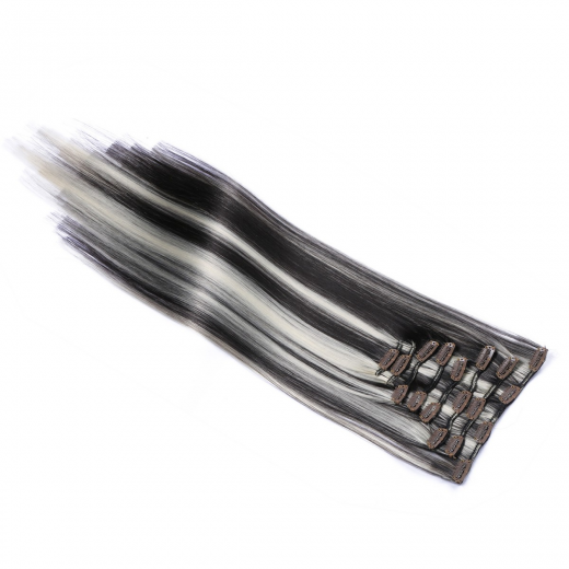 #H4/613 Gestrhnt - Clip-In Hair Extensions / 8 Tressen / Haarverlngerung XXL Komplettset 50 cm - Glatt